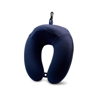 China Memory Customized U Shape Blue Cervical Pillow Memory Foam Neck Pillow For Travel for sale