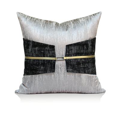 China Home Decor Gray Embroidery Cushion Cover Patch Design Cozy Square Tile Case for sale