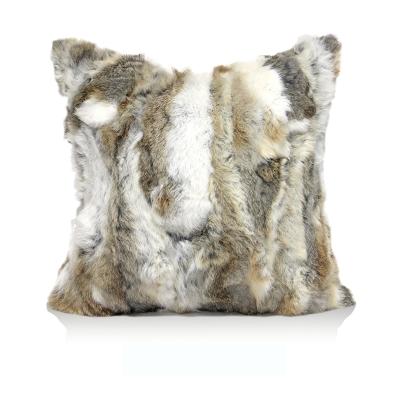 China Cozy Solid Square Home Decor Square Tile Design Rabbit Fur Cushion Cover Multicolor Cushion Cover for sale