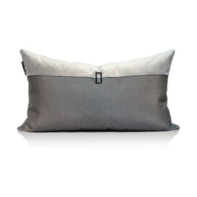 China Home Decor Gray Flannel Cushion Cover Stitch Design Comfortable Tile Lumbar Crate for sale