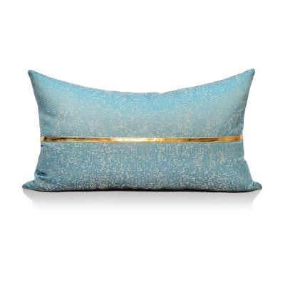 China Minimalism Design Tile Cozy Lumbar Home Decor Blue Silk Cushion Cover for sale