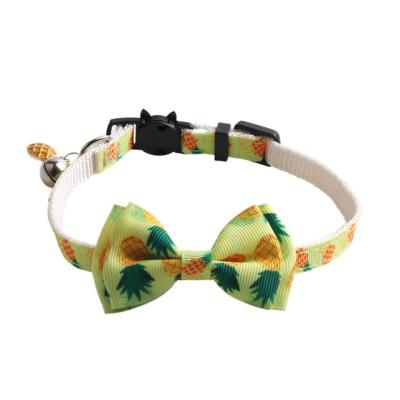 China Fruit Pattern Cat Dollar Nylon Pet Bowtie Personalized Pet Collar for Medium Small Pet for sale