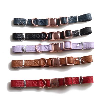 China PU Leather DETACHED Classic Leather Pet Collars Fashion Beauty Fashion Charm Solid Pet Collar for sale