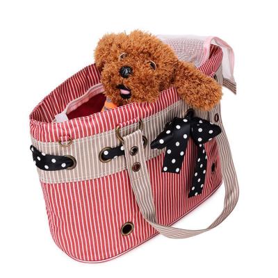 China Nylon Dog Cat Pet Carrier Bags Travel Mesh Tote Handbag Viable Fashion for sale