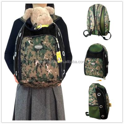 China Hot Selling Viable Waterproof Camouflage Dog Carrier Backpack Breathable Pet Carrier Bag for sale