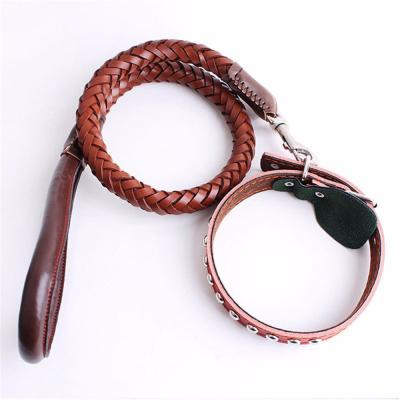 China Viable Genuine Leather Rope Spring Hook Dog Leash Large for sale