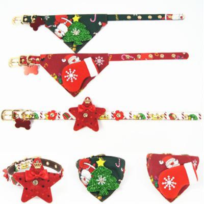 China Cute Dog Collar Bandana Pet Supply Collar Christmas Dog Bandanas Holiday DETACHED Collar Dog Collar for sale