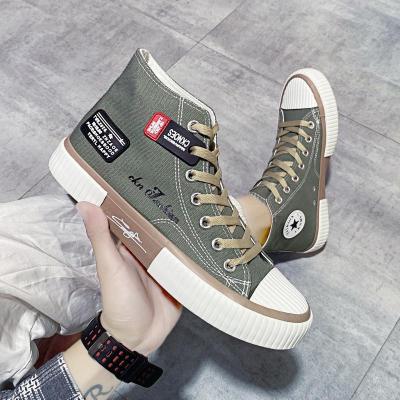 China Custom Made PU Fashion Board Sneakers Shoes Stretch Panel Skate Board Fashion Canvas Couples Casual Shoes Mens High Top Sneakers for sale