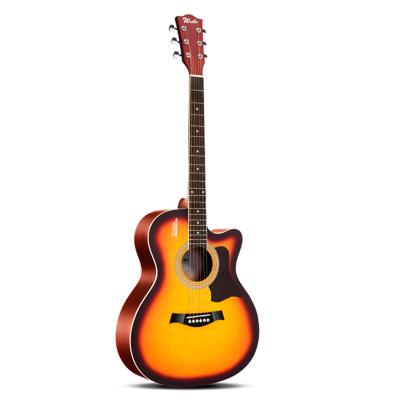 China Wholesale Price RP Guitar Neck Sunburst D Barrel Type Acoustic Guitars 40 Inch Lacquer Acoustic Guitar Matte for sale