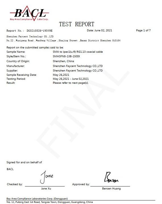 RoHS - Shenzhen Faycent Technology Co., Ltd.