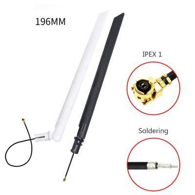 China ABS 6dBi 2.4GHz 5G 5.8G WiFi Antenna RG1.13 Coaxial Cable Ipex Ufl Connector External Dual Band Wifi Router Rubber Antenna for sale