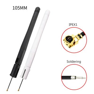 China Dual Band ABS 3dBi 2.4GHz 2.4G 5.8G WiFi External WIFI Rubber Antenna With Coaxial Cable RG1.13 Ipex Connectors for sale