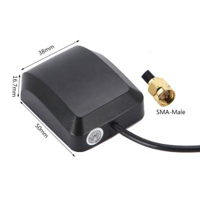 China 30dbi Amplification GLONASS Navigation&Positioning High Gain Antenna SMA Connector GPS BD Active Two Stage Satellite Antenna 50*38*16.7mm for sale