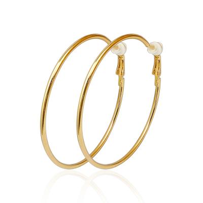 China 2021 Trendy Trendy Jewelry 18k Real Gold Plated Fancy S925 Sterling Silver Round Vintage Earring Chunky Big Circle Dangle Hoop Earrings for sale