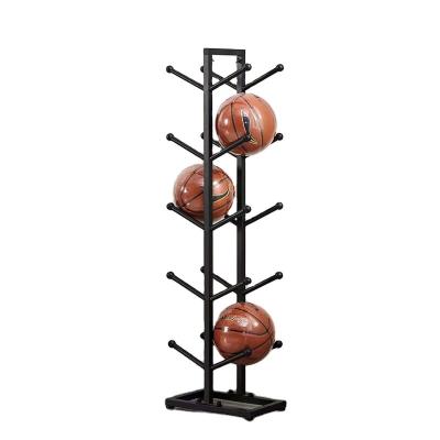 China Home Multifunctional Sports Ball Storage Organization Rack Metal Ball Holder Basketball Football Volleyball Ball Storage Rack for sale