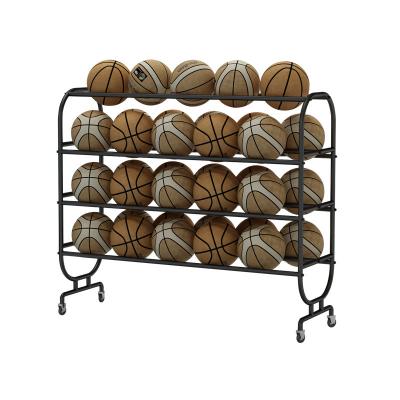 China Ball Storage Ball With Wheels Storage Rack Sports Ball Holder Basketball Football Volleyball Ball Storage Rack for sale