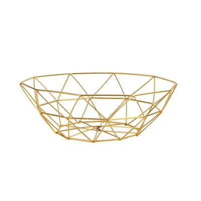 China Large Capacity Storage Modern Snack Fruit Basket Metal Candy Storage Basket Home Office Countertop Vegetable Fruit Basket for sale