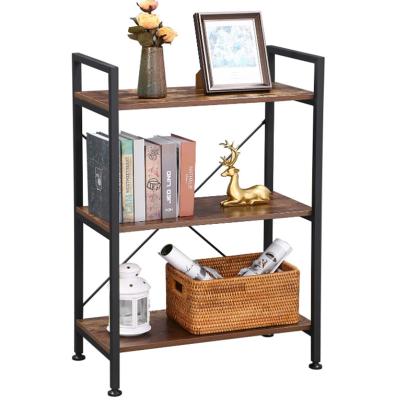 China Matte Black Metal Vertical Shelf Living Room Bedroom Multi-Function Modern Multifunctional Metal Bookshelf Rack Display Rack for sale