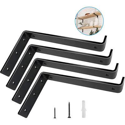 China Home Fixed Laminate Metal Shelf Bracket Black Lip Wall Hanging Bracket for sale