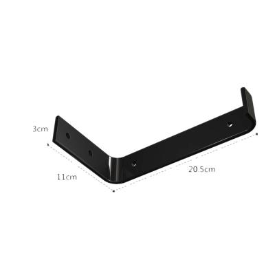 China Modern Simplicity Decorative Drapes Frame Shelf Bracket Metal Black Solid Steel L Shaped Bracket for sale