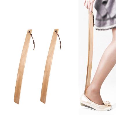 China Homehold factory price cheapest shoe horn and wooden handle long shoe horn for sale