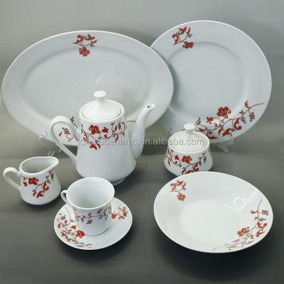 China Ceramic Viable Porcelain Tea Cup Coffee Set 24pcs Sri Lanka Classic Tea Set for sale