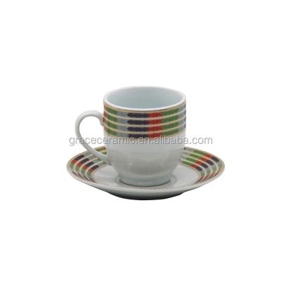 China Viable factory customized traditional Ethiopian coffee cup set new bone china cup and saucer set for sale