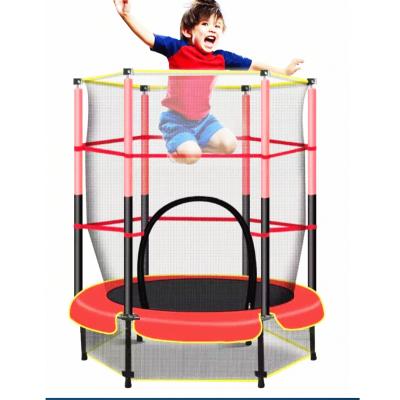 China Child Fitness 55inches Mini Trampoline With Fence And Jumping Net Mat Safety Pad Stable For Child for sale