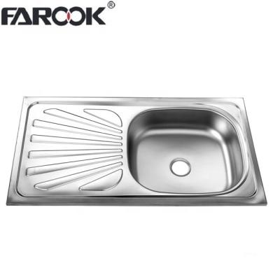 China Without Faucet FAROOK Promotional Single Bowl Steel Kitchen Sink for sale