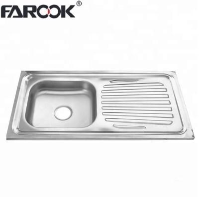 China Without Faucet FAROOK Promotional Good Quality Stainless Steel Kitchen Sink And Portable Sink With A Bowl for sale