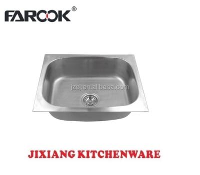 China Without Faucet Hot Square Style Single Bowl Stainless Steel Kitchen Sink for sale