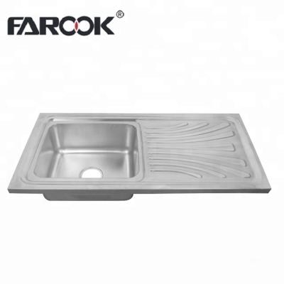 China Without Faucet Deep Single Bowl With Lid Steel Kitchen Sink for sale