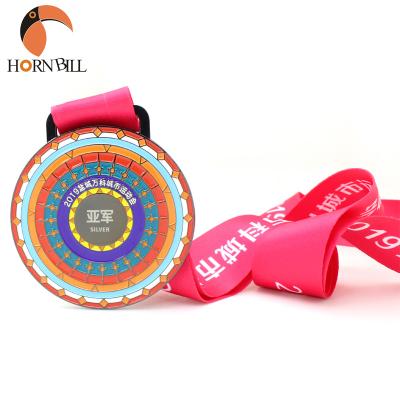 China Worldwide Wholesale Custom Design Your Running Gold Metal Award Marathon Sport Medals With Ribbon for sale