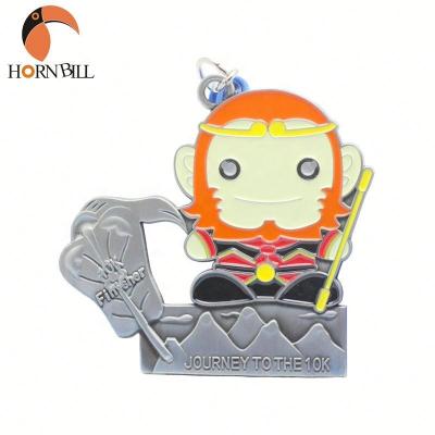 China Cute Monkey King Ready Medal Finisher China 10km Mold Cartoon Animal Medals With Factory Price for sale