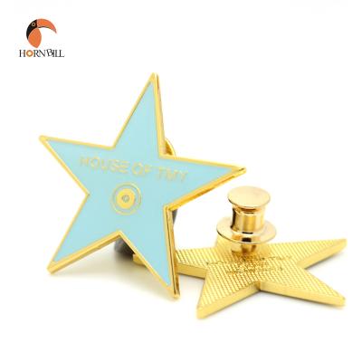 China All Over The World New Design Fashion Custom Star Shape Metal Blank Lapel Pin Badges for sale