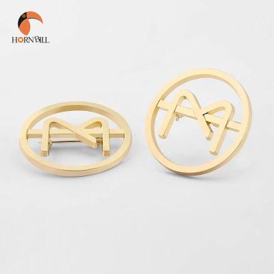 China Worldwide Maker Die Cast 3D Gold Plated Custom Crown Engraved Logo Metal Badge Emblem For Cloth And Hat for sale