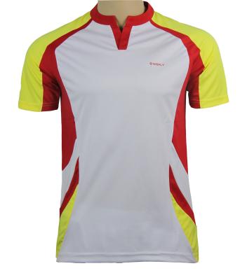 Cina Il XL - XXL - XXXL mette il colore pieno in cortocircuito corrente della maglietta del Jersey di Wicking del collo di squadra della manica in vendita