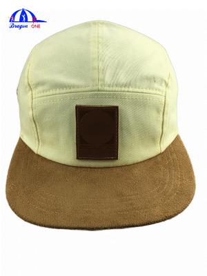 China 5 Panel Cap, Patch Cap, Flat Peak Cap, Faux Suede Cap for sale