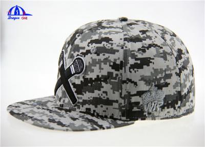 China 100% Cotton Woven Camo Fitted Baseball Caps With 3D Embroidery Logo for sale