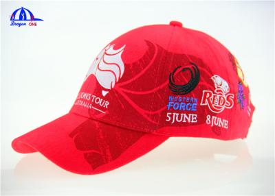 China 10x10 Brushed Red Cotton Embroidered Baseball Caps / Cool Baseball Cap for sale