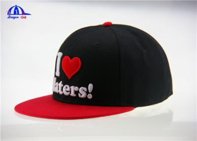 China Algodão 100% preto e vermelho bonés de beisebol do bordado 3D/tampão tecidos do Snapback à venda