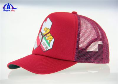 China Custom Baseball Mesh Trucker Hat / Cap 5 Panel with 100% Polyester fabric for sale