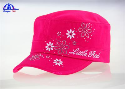 China Pink Washed Embroidery Logo Baseball Caps for Women / Ladies , 100% Cotton for sale