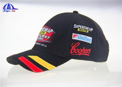 China Classical Design V8 Supercards Black Custom Baseball Caps With Patch Embroidery for sale