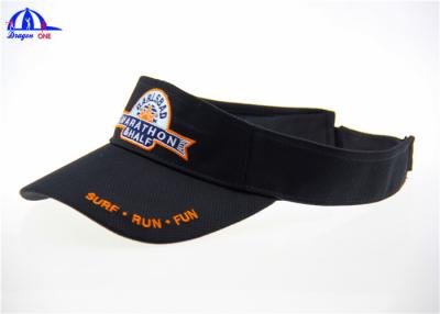 China Adult Black Summer Sun Visor Hats / Caps with 100% Polyester Fabric for sale