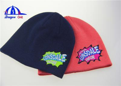 China Nice Flexible Beanie Winter Hats Multi Color for Girls and Boys , Pink or Navy Color for sale