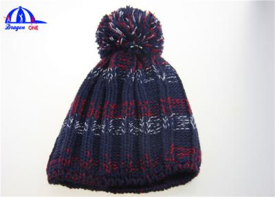 China Assorted Jacquard Stripe Pattern Knit Beanie Hat with 100% Acrylic for sale