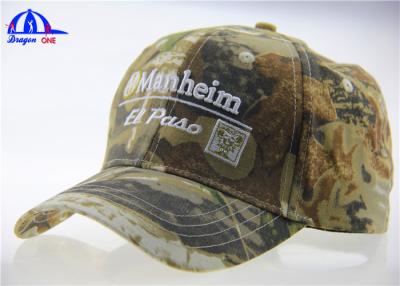 China 3D Embroidery Outdoor Camo Baseball Hats Wholesale , Adjustable Baseball Caps for sale