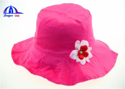 China Girls Fahsion 100% Polyester Pink Printed Bucket Hats ,  Floral Bucket Caps for sale