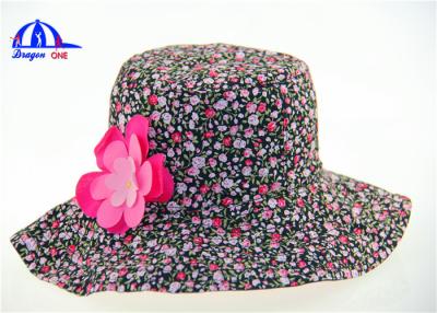 China Fancy Flower Decoration Printed Bucket Hats with 100% Cotton Fabric Material for sale